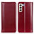 Leather Case Stands Flip Cover Holder M05L for Samsung Galaxy S21 5G Red