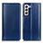 Leather Case Stands Flip Cover Holder M05L for Samsung Galaxy S22 Plus 5G Blue