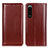 Leather Case Stands Flip Cover Holder M05L for Sony Xperia 5 III SO-53B Brown