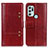 Leather Case Stands Flip Cover Holder M06L for Motorola Moto G60s Red