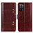 Leather Case Stands Flip Cover Holder M06L for Oppo A53s 5G Brown