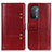 Leather Case Stands Flip Cover Holder M06L for Oppo A54 5G Red