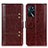 Leather Case Stands Flip Cover Holder M06L for Oppo A54s Brown