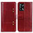 Leather Case Stands Flip Cover Holder M06L for Oppo A74 4G Red