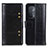 Leather Case Stands Flip Cover Holder M06L for Oppo A74 5G Black