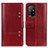 Leather Case Stands Flip Cover Holder M06L for Oppo A94 5G Red