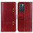 Leather Case Stands Flip Cover Holder M06L for Oppo Reno6 5G Red