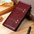 Leather Case Stands Flip Cover Holder M06L for Samsung Galaxy A02 Brown