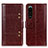 Leather Case Stands Flip Cover Holder M06L for Sony Xperia 5 III SO-53B Brown