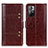 Leather Case Stands Flip Cover Holder M06L for Xiaomi Poco M4 Pro 5G Brown