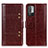 Leather Case Stands Flip Cover Holder M06L for Xiaomi Redmi Note 10 5G Brown