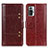 Leather Case Stands Flip Cover Holder M06L for Xiaomi Redmi Note 10 Pro 4G Brown
