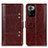 Leather Case Stands Flip Cover Holder M06L for Xiaomi Redmi Note 10 Pro 5G Brown