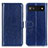 Leather Case Stands Flip Cover Holder M07L for Google Pixel 6a 5G Blue