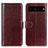 Leather Case Stands Flip Cover Holder M07L for Google Pixel 7 Pro 5G Brown