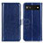 Leather Case Stands Flip Cover Holder M07L for Google Pixel 7a 5G Blue