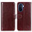 Leather Case Stands Flip Cover Holder M07L for Huawei Enjoy 50 Brown