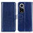 Leather Case Stands Flip Cover Holder M07L for Huawei Honor 50 5G Blue