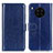 Leather Case Stands Flip Cover Holder M07L for Huawei Honor 50 Lite Blue