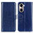 Leather Case Stands Flip Cover Holder M07L for Huawei Honor 60 5G Blue