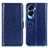 Leather Case Stands Flip Cover Holder M07L for Huawei Honor 90 Lite 5G Blue