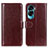 Leather Case Stands Flip Cover Holder M07L for Huawei Honor 90 Lite 5G Brown