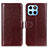 Leather Case Stands Flip Cover Holder M07L for Huawei Honor X6 5G Brown