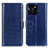 Leather Case Stands Flip Cover Holder M07L for Huawei Honor X8b Blue
