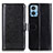 Leather Case Stands Flip Cover Holder M07L for Motorola Moto E22 Black