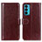 Leather Case Stands Flip Cover Holder M07L for Motorola Moto Edge 20 5G Brown