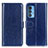 Leather Case Stands Flip Cover Holder M07L for Motorola Moto Edge 20 Pro 5G Blue