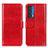 Leather Case Stands Flip Cover Holder M07L for Motorola Moto Edge (2021) 5G Red