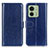 Leather Case Stands Flip Cover Holder M07L for Motorola Moto Edge (2023) 5G Blue