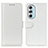 Leather Case Stands Flip Cover Holder M07L for Motorola Moto Edge X30 5G White