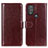 Leather Case Stands Flip Cover Holder M07L for Motorola Moto G Play Gen 2 Brown