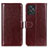 Leather Case Stands Flip Cover Holder M07L for Motorola Moto G Power 5G (2023) Brown