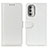 Leather Case Stands Flip Cover Holder M07L for Motorola Moto G Stylus (2022) 5G White