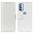 Leather Case Stands Flip Cover Holder M07L for Motorola Moto G31 White