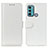 Leather Case Stands Flip Cover Holder M07L for Motorola Moto G40 Fusion White