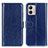 Leather Case Stands Flip Cover Holder M07L for Motorola Moto G53j 5G Blue