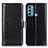 Leather Case Stands Flip Cover Holder M07L for Motorola Moto G60 Black