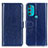 Leather Case Stands Flip Cover Holder M07L for Motorola Moto G71 5G Blue