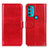 Leather Case Stands Flip Cover Holder M07L for Motorola Moto G71 5G Red
