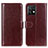 Leather Case Stands Flip Cover Holder M07L for Motorola Moto X40 5G Brown