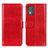 Leather Case Stands Flip Cover Holder M07L for Nokia C02 Red