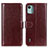 Leather Case Stands Flip Cover Holder M07L for Nokia C12 Brown