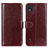 Leather Case Stands Flip Cover Holder M07L for Nokia C2 2nd Edition Brown