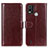 Leather Case Stands Flip Cover Holder M07L for Nokia C21 Plus Brown