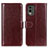 Leather Case Stands Flip Cover Holder M07L for Nokia C210 Brown