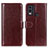 Leather Case Stands Flip Cover Holder M07L for Nokia C22 Brown